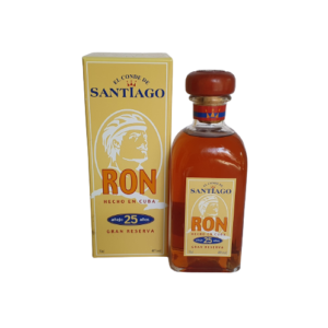 Rum, El Conde Santiago, Anejo 25 years, with packaging