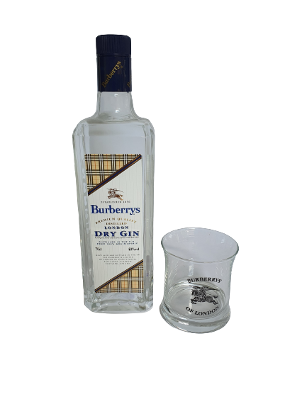 Burberrys, Dry Gin with Burberrys glass